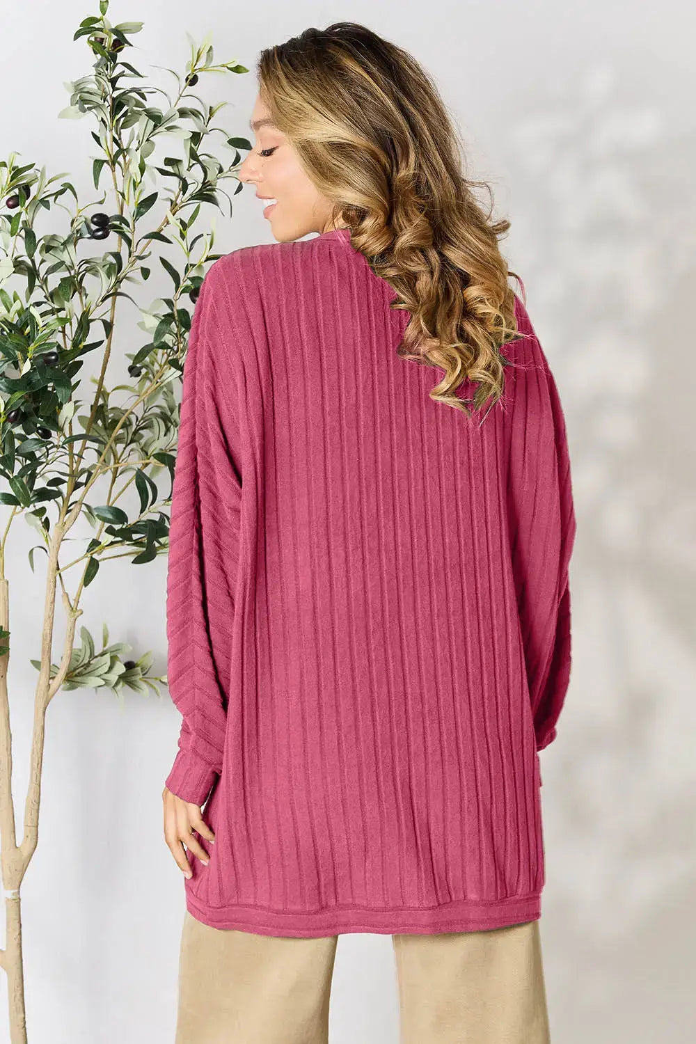 Basic Bae Full Size Ribbed Cocoon Cardigan - ShopBasicbae - Flyclothing LLC