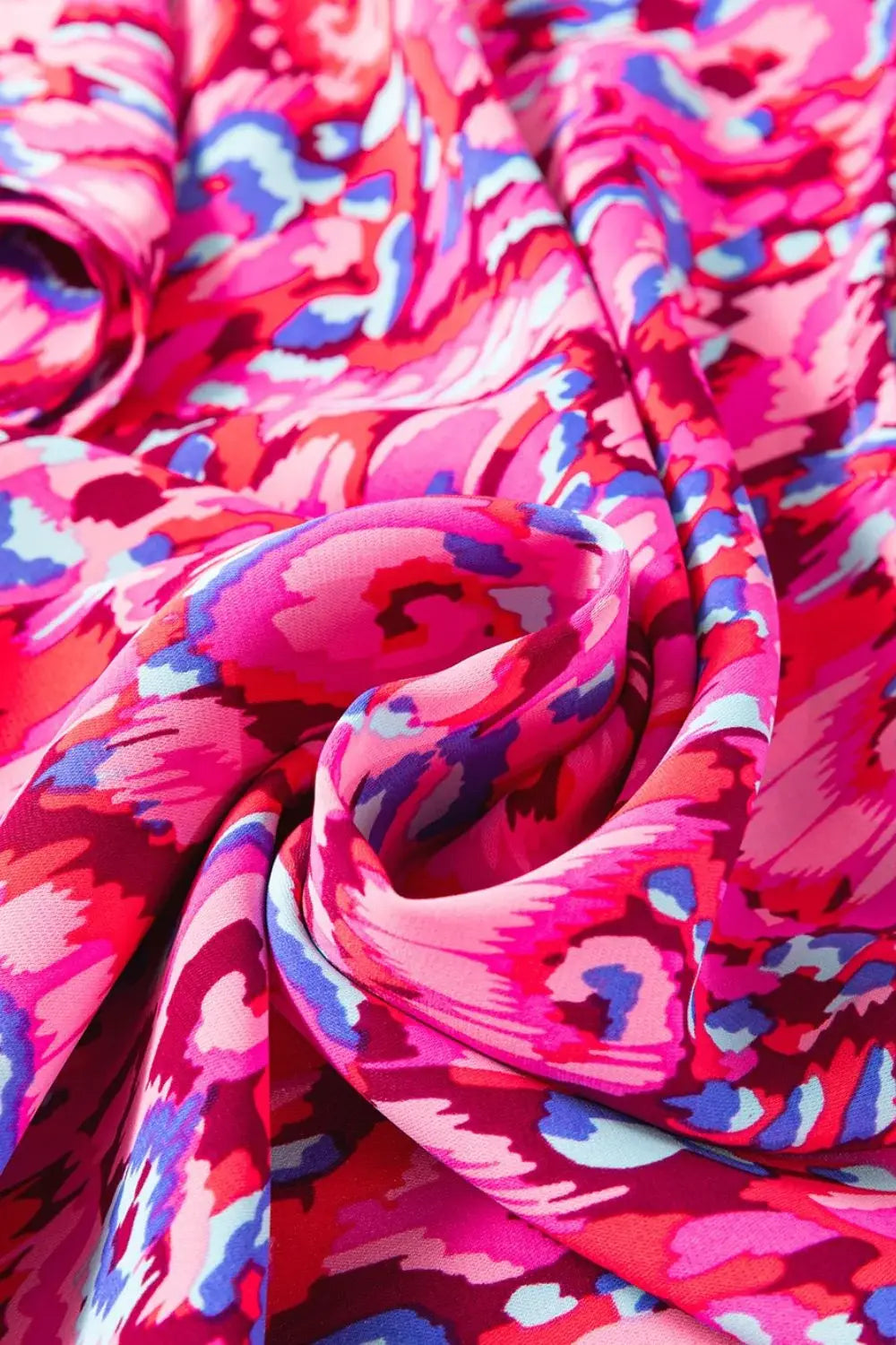 Abstract Print V Neck Half Sleeve Loose Fit Blouse - Trendsi - Flyclothing LLC