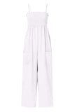 Smocked Spaghetti Strap Wide Leg Jumpsuit - Trendsi - Flyclothing LLC