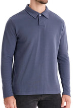 Men's Collared Neck Long Sleeve Polo - Trendsi - Flyclothing LLC