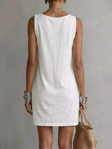 Casual Sleeveless Cowl Neck Mini Dress - Trendsi - Flyclothing LLC