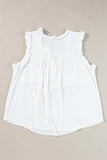 Frill Notched Sleeveless Tank - Trendsi - Flyclothing LLC