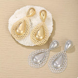 Hollowed-Out Teardrop Statement Earrings - Trendsi - Flyclothing LLC