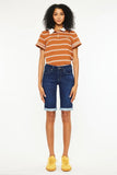 Kancan Mid Rise Bermuda Denim Shorts - Trendsi