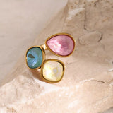 Triple Rhinestone Bypass Ring - Trendsi - Flyclothing LLC