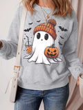 Halloween Ghost Round Neck Sweatshirt - Trendsi - Flyclothing LLC