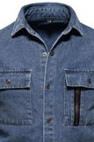 Men's Snap Down Long Sleeve Denim Shirt - Trendsi - Flyclothing LLC