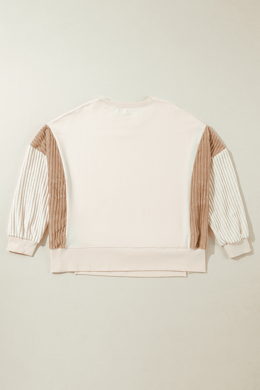 Slit Color Block Long Sleeve Sweatshirt - Trendsi - Flyclothing LLC