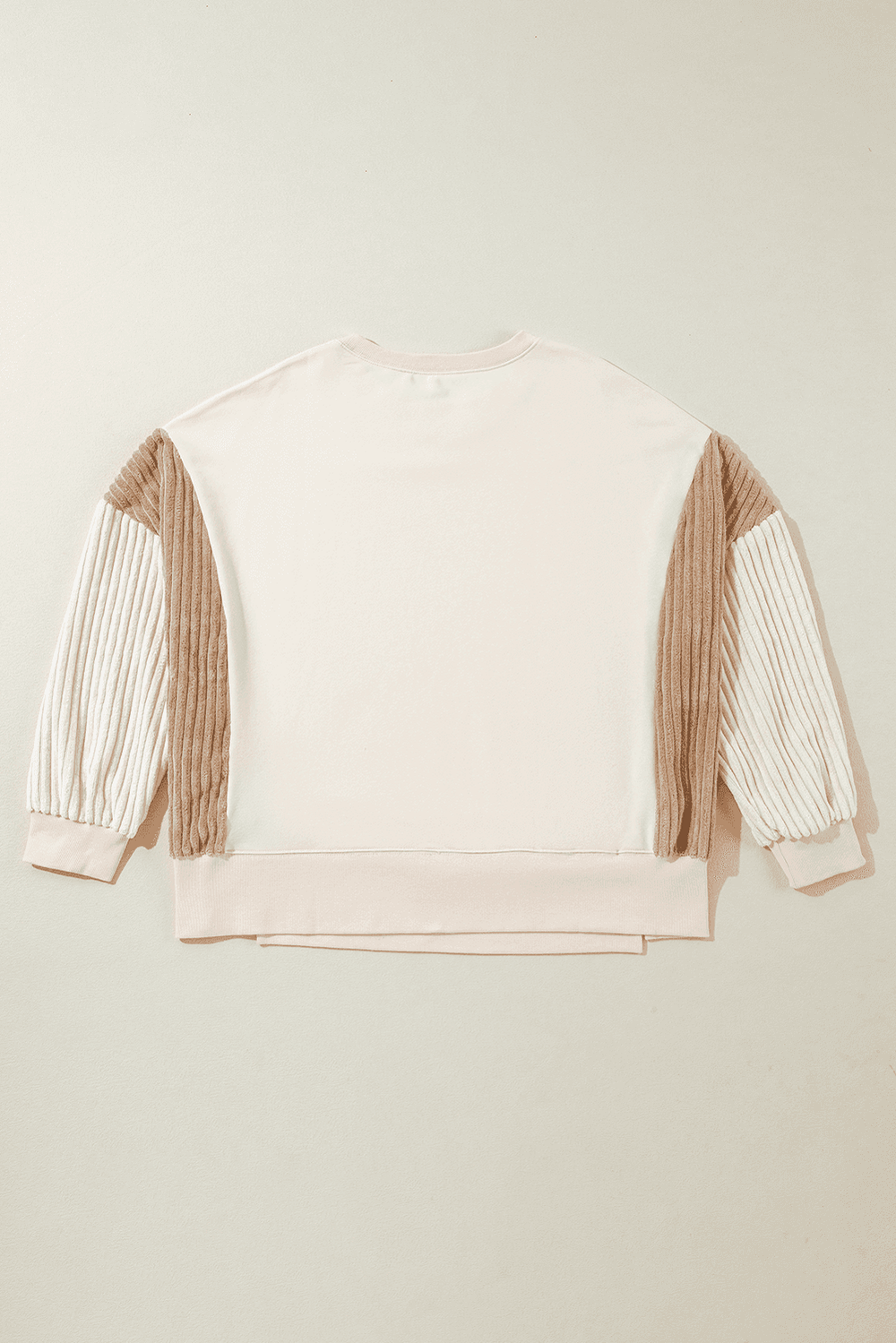Slit Color Block Long Sleeve Sweatshirt - Trendsi - Flyclothing LLC