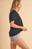 Aemi+Co V-Neck Short Sleeve T-Shirt - Trendsi