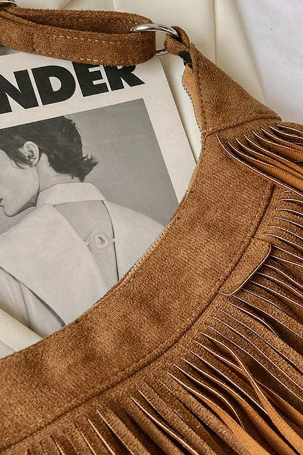 Suede Fringe Adjustable Strap Shoulder Bag - Trendsi - Flyclothing LLC