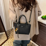Textured Crossbody Bag with Top Handle - Trendsi - Flyclothing LLC
