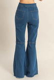 HYFVE Raw Hem High-Waist Washed Flared Jeans - Trendsi
