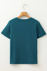 Round Neck Short Sleeve T-Shirt - Trendsi - Flyclothing LLC