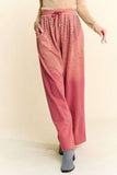 Davi & Dani Rhinestone Drawstring Wide Leg Pants - Trendsi