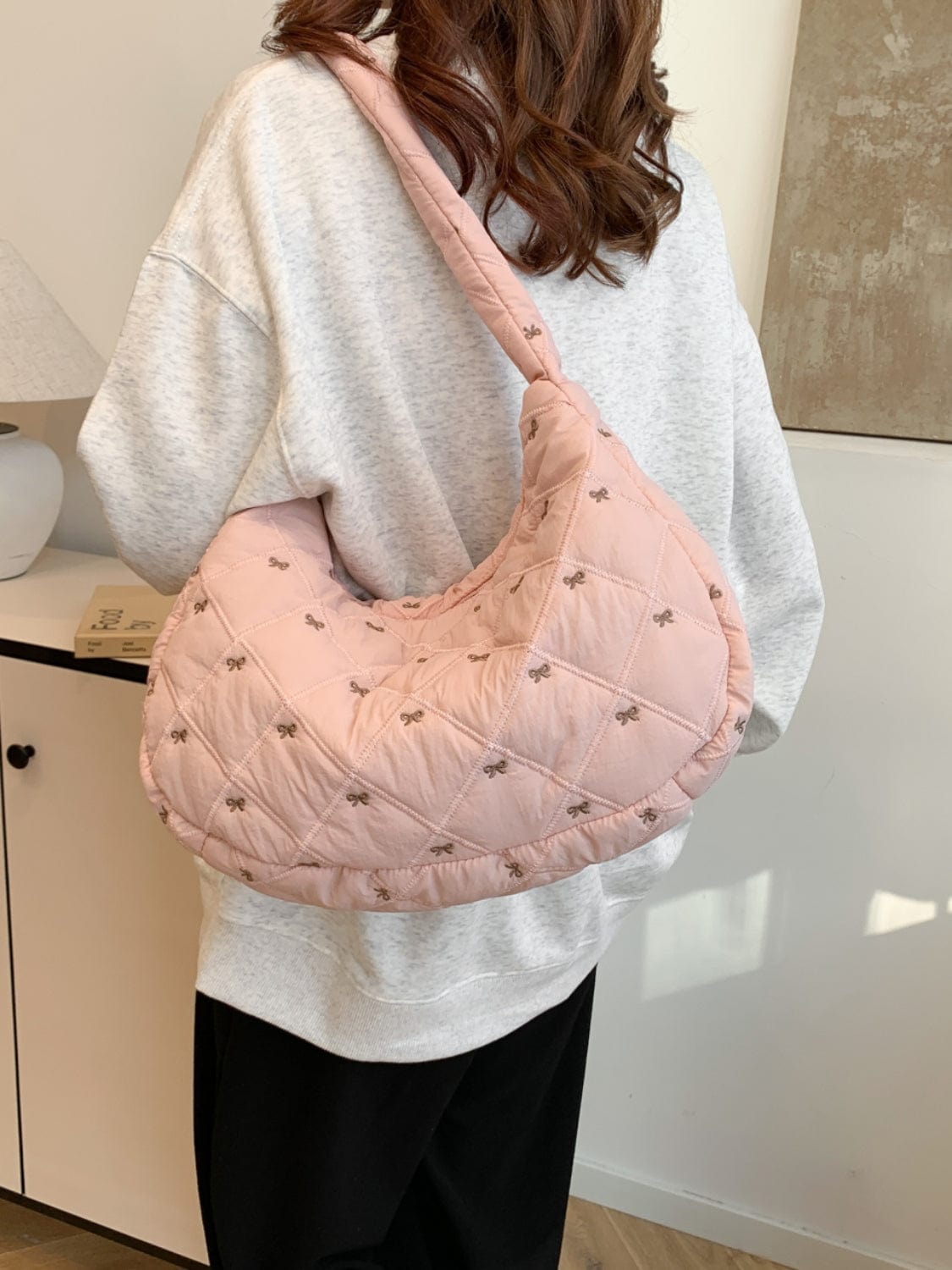 Bow Polyester Shoulder Bag - Trendsi