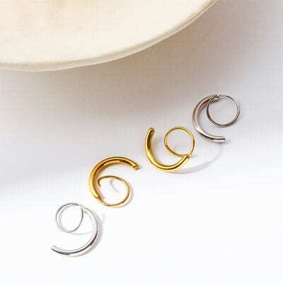Stainless Steel Spiral Earrings - Trendsi - Flyclothing LLC