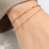 Titanium Steel Double Layered Bracelet - Trendsi - Flyclothing LLC