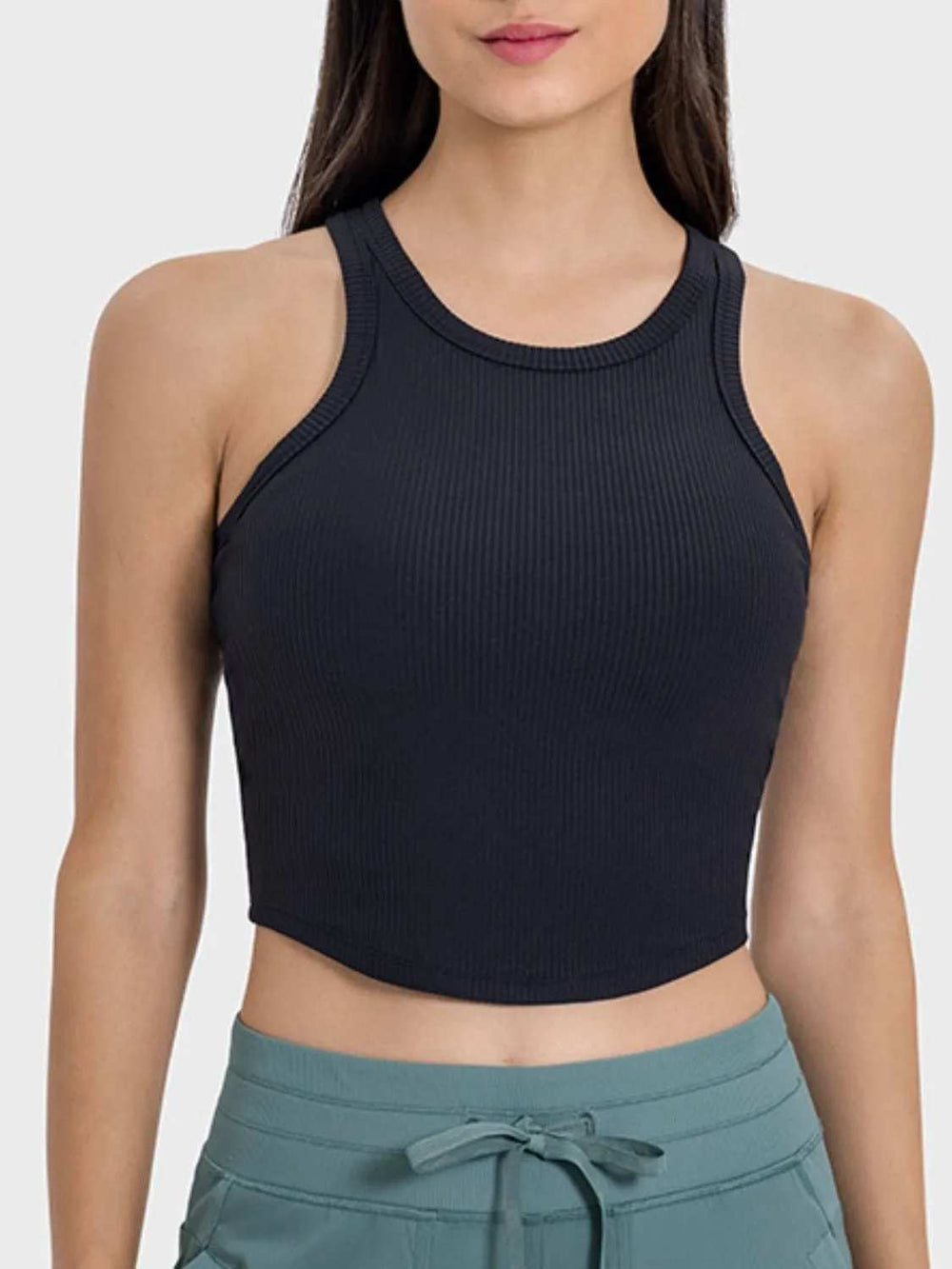 Round Neck Racerback Active Tank - Trendsi - Flyclothing LLC
