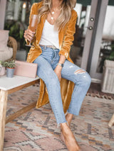 Open Front Long Sleeve Longline Cardigan - Trendsi - Flyclothing LLC