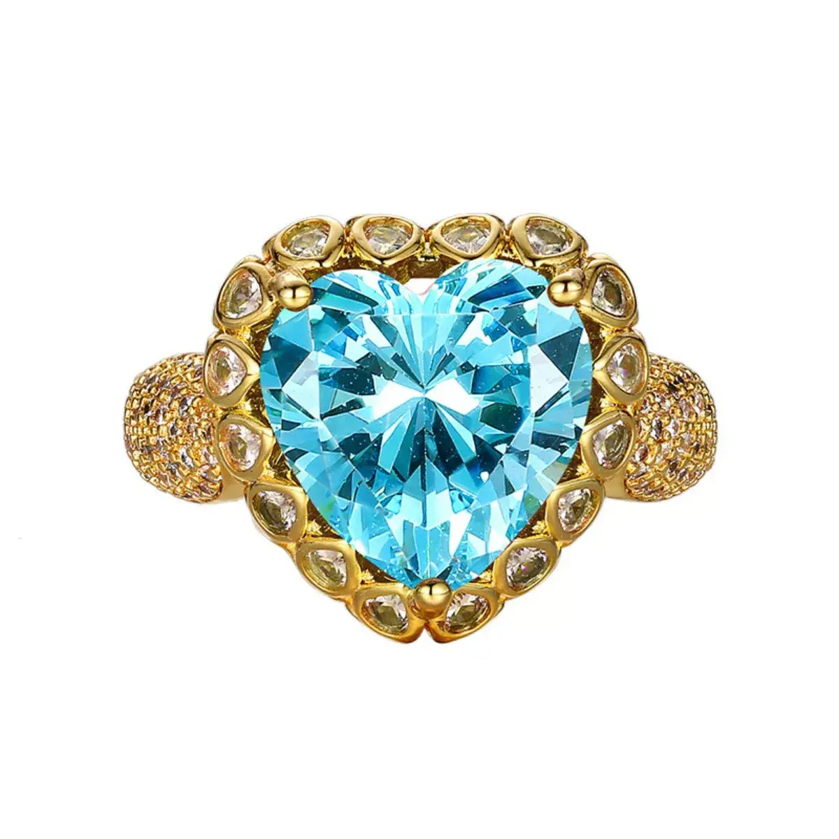 18K Gold-Plated Heart-Shaped Ring - Trendsi - Flyclothing LLC