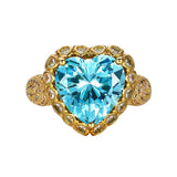 18K Gold-Plated Heart-Shaped Ring - Trendsi - Flyclothing LLC