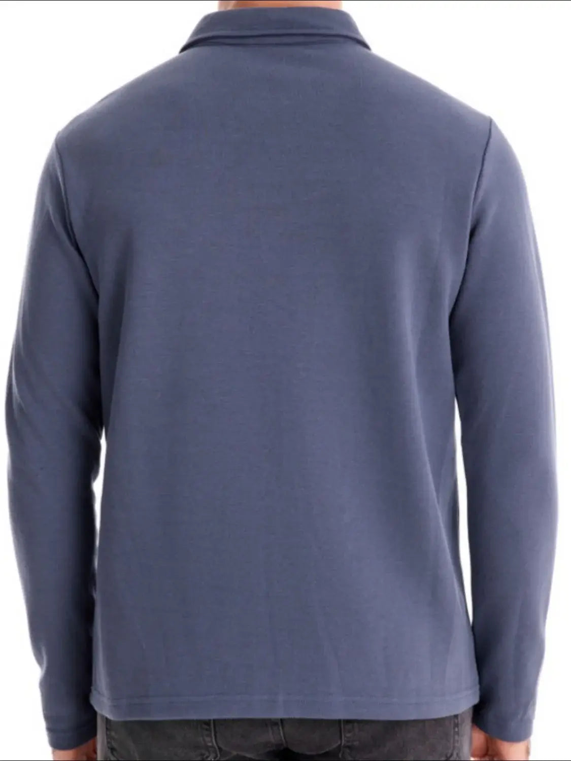 Men's Collared Neck Long Sleeve Polo - Trendsi - Flyclothing LLC