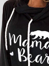 Drawstring Letter Graphic Long Sleeve Hoodie - Trendsi - Flyclothing LLC