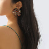 Beaded Bowknot Christmas Earrings - Trendsi - Flyclothing LLC