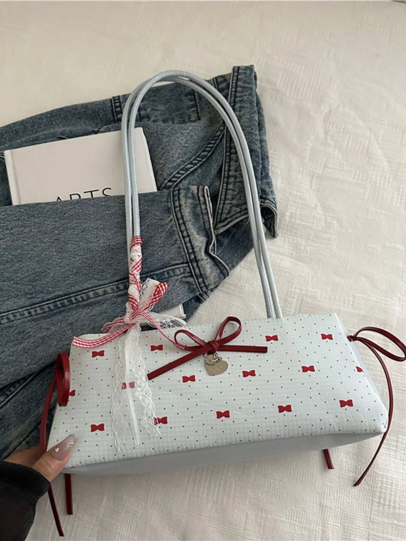 Bow Print Shoulder Bag - Trendsi - Flyclothing LLC