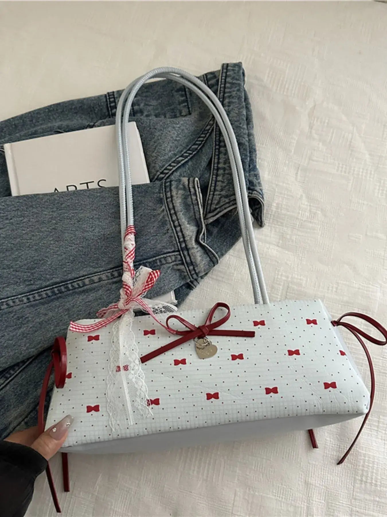 Bow Print Shoulder Bag - Trendsi - Flyclothing LLC