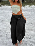 Full Size Drawstring Pants with Pockets Plus Size - Trendsi