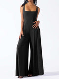 Square Neck Wide Strap Jumpsuit - Trendsi - Flyclothing LLC