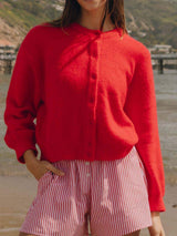 Button Down Long Sleeve Cardigan - Trendsi - Flyclothing LLC