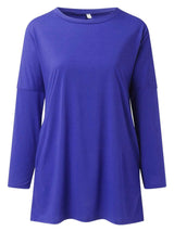 Full Size Round Neck Long Sleeve T-Shirt - Trendsi - Flyclothing LLC