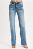 RISEN Full Size Tummy Control High Rise Straight Jeans Plus Size - Trendsi - Flyclothing LLC