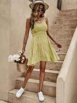 Floral V-Neck Mini Cami Dress - Trendsi - Flyclothing LLC