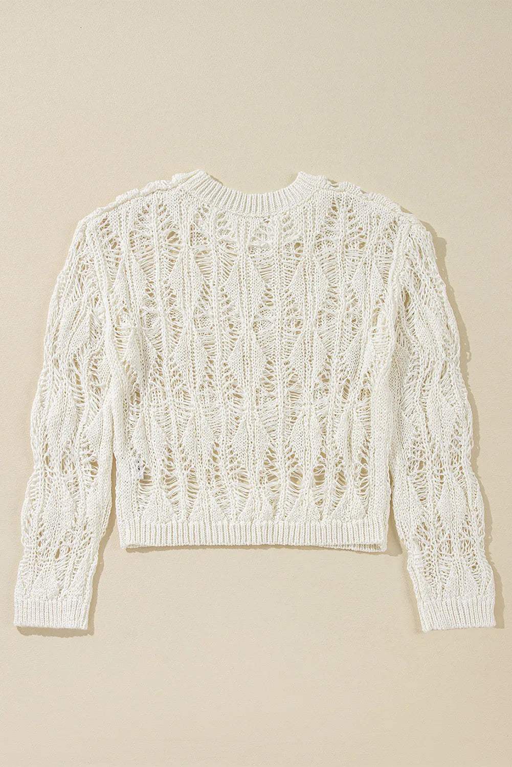 Cutout Round Neck Long Sleeve Knit Cover Up - Trendsi - Flyclothing LLC