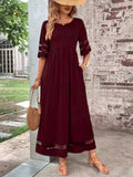 Full Size Round Neck Half Sleeve Dress Plus Size - Trendsi - Flyclothing LLC