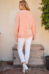 And The Why WIFEY & Heart Round Neck Sweater - Trendsi