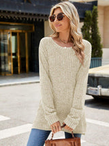 Round Neck Long Sleeve T-Shirt - Trendsi - Flyclothing LLC