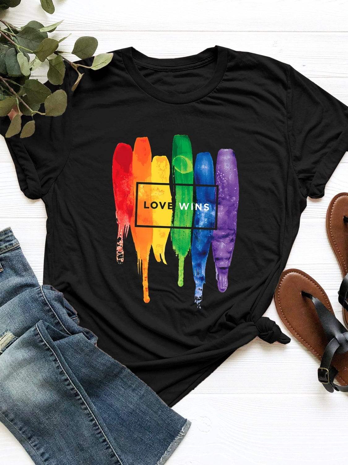 Graphic Round Neck Short Sleeve T-Shirt - Trendsi - Flyclothing LLC