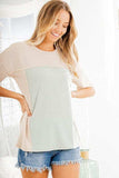Heimish Full Size Contrast Round Neck Short Sleeve T-Shirt Plus Size - Trendsi - Flyclothing LLC