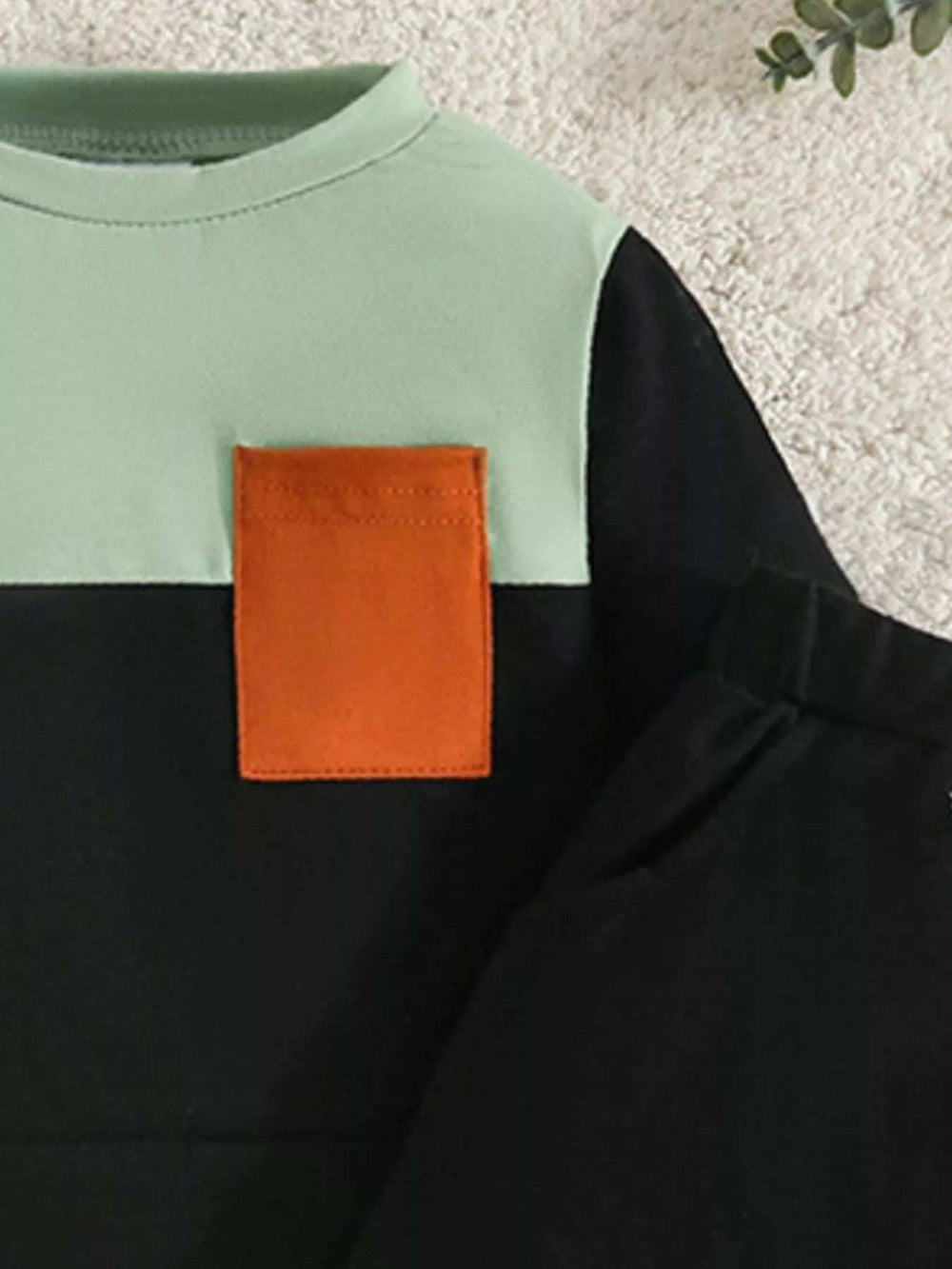 Children's Color Block Pocket Detail Top and Pants Outfit Set - Trendsi - Flyclothing LLC