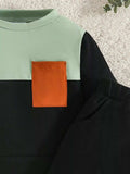 Children's Color Block Pocket Detail Top and Pants Outfit Set - Trendsi - Flyclothing LLC