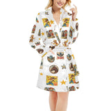 Baha Ranch Vintage Cowgirl Collage Women's Western Bath Robe - Baha Ranch Western Wear - Flyclothing LLC