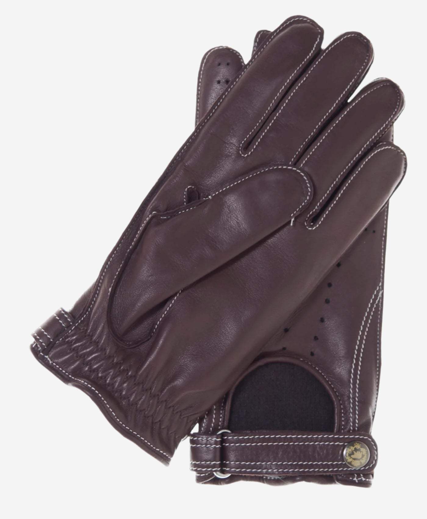 CD3528 (brown) -Men’s Italian leather driving gloves with cashmere lining