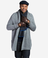 CD3528 (brown) -Men’s Italian leather driving gloves with cashmere lining