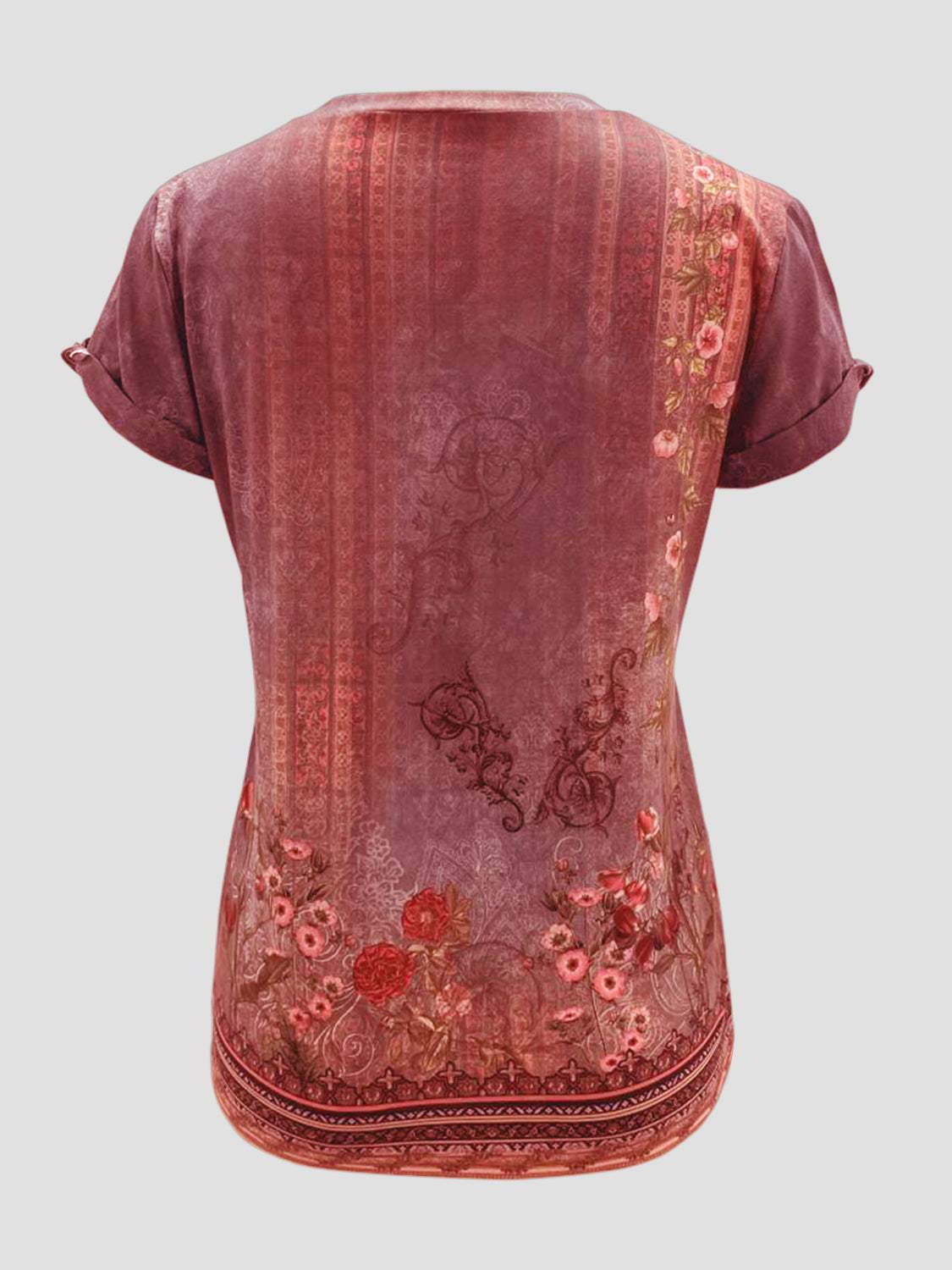 Printed Round Neck Short Sleeve T-Shirt - Trendsi - Flyclothing LLC
