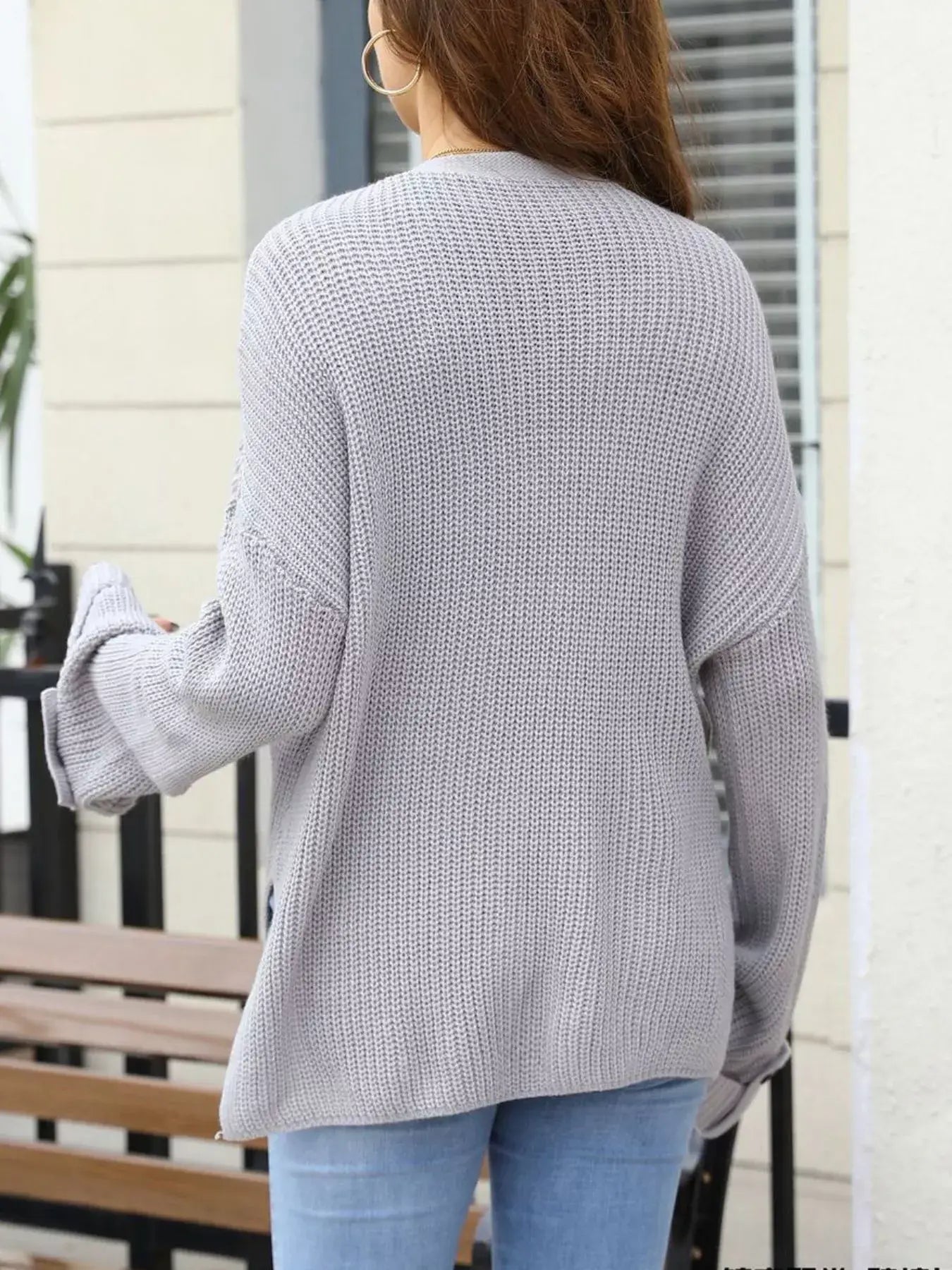 Oversized Knit Button-Down Cardigan - Trendsi - Flyclothing LLC